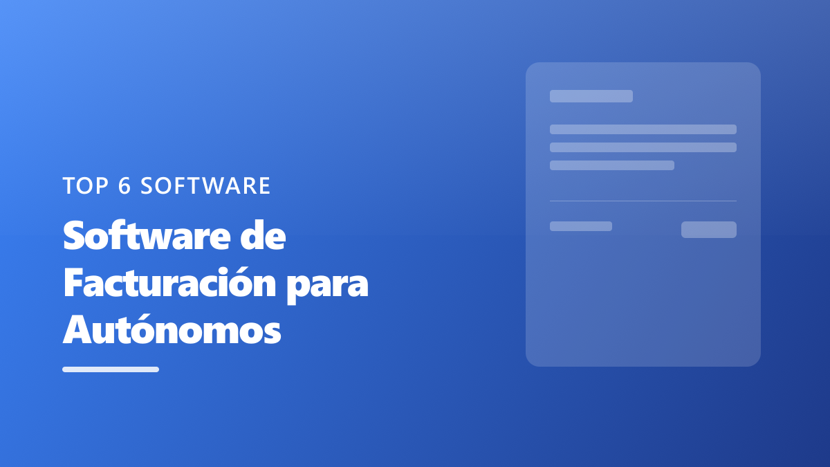 Mejores Software de Facturación para Autónomos y Freelancers en 2026
